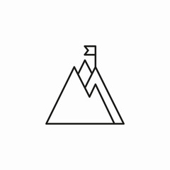 mountain flag peak icon sign vector