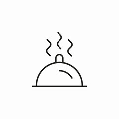 steaming food cloche icon sign vector