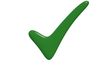Grunge green check mark — approval symbol