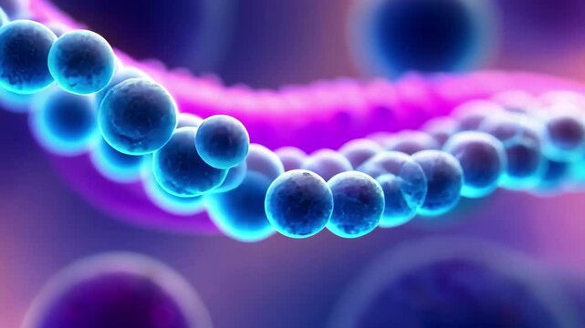 Exploration of microvilli structure within intestinal tissue highlighting cellular interactions and surface area, Intestine macro microvilli 3d medical