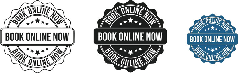 Obraz premium Book online now vector graphic design template for booking online services and reservations available now