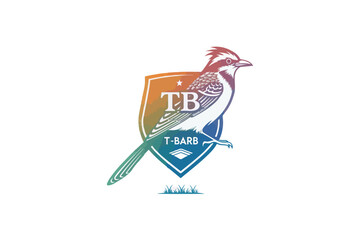 Naklejka premium T-barb bird logo gradient on white background.02