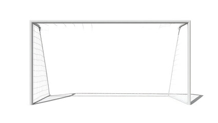 empty goal post white backgrund