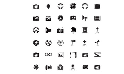 Camera and Photographer Icon Set