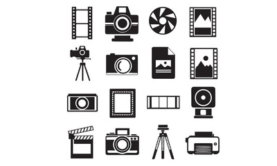 Camera and Photographer Icon Set
