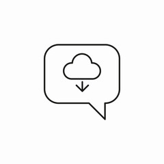 cloud download bubble icon sign vector