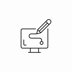 digital drawing tablet icon sign vector