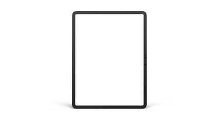 Fototapeta na wymiar iPad Pro on an isolated background. Front view mockup with transparent screens for web design, UX/UI and presentation.