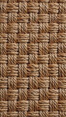 Detailed close up texture of woven natural fiber material
