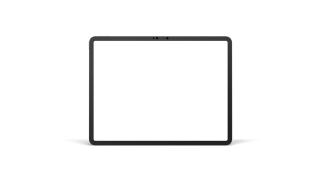 Mockup iPad Pro 13 inch on an isolated background for web design and UX/UI presentation. Front view with transparent screens.