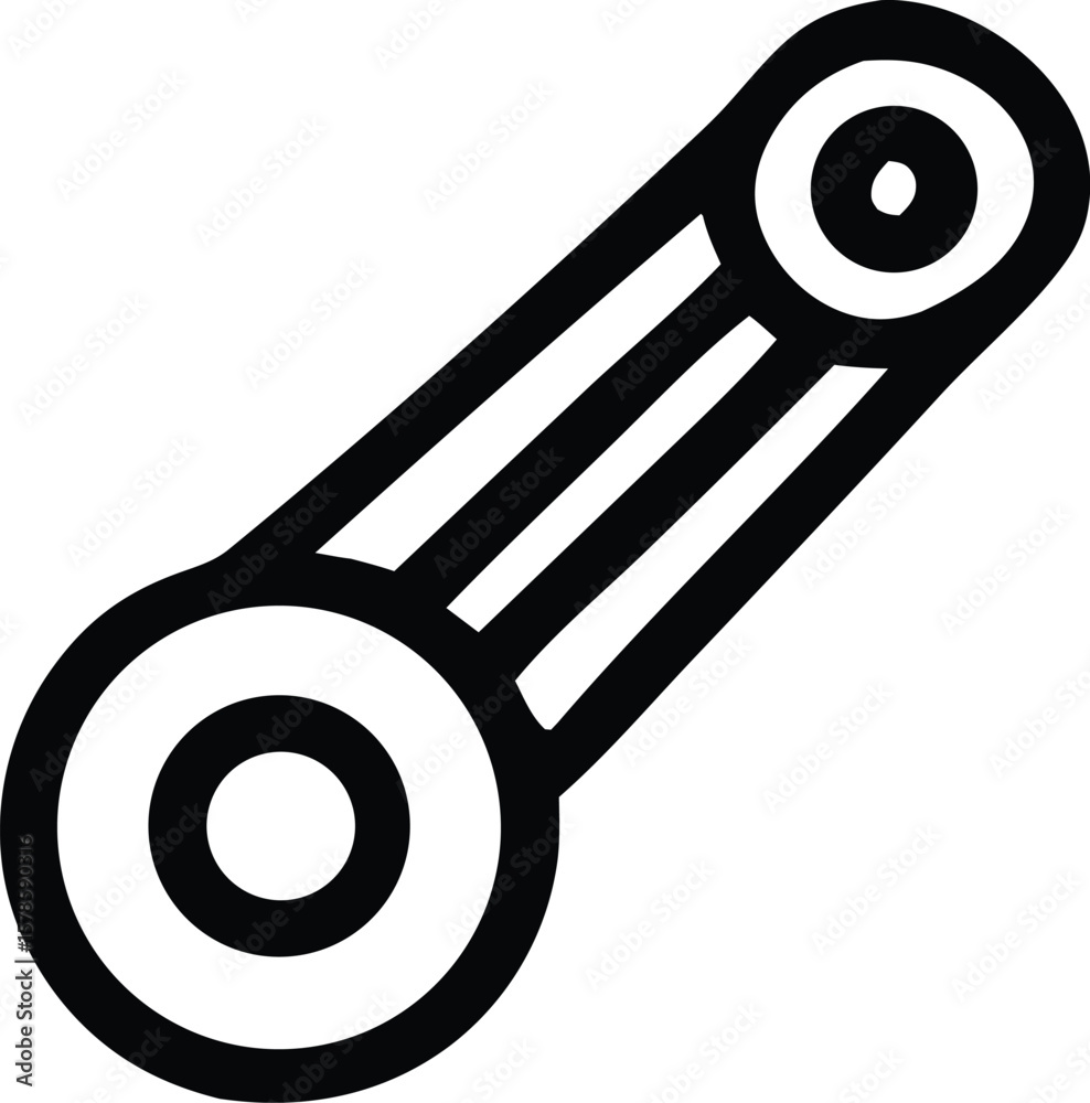 Poster abstract geometric symbol featuring concentric circles connected by parallel lines in a diagonal ori