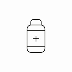 medicine bottle plus icon sign vector