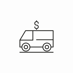 money delivery van icon sign vector