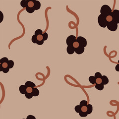 Decorative seamless pattern featuring simple flowers  on a vibrant light background suitable for digital, print, or textile applications.