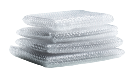 Stack of bubble wrap for recycling background isolated on a Transparent background, PNG file.