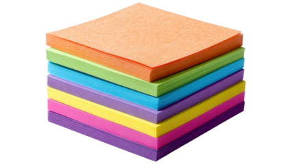 Sticky notes pad background isolated on a Transparent background, PNG file.