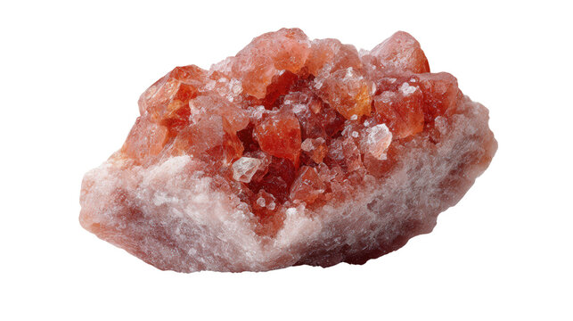 Sylvite pinkish salt lump background isolated on a Transparent background, PNG file.
