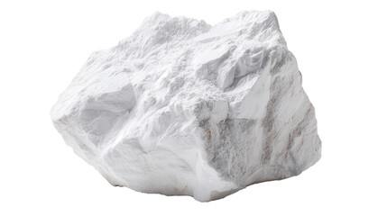 Obraz premium Talc soft white mineral lump background isolated on a Transparent background, PNG file.