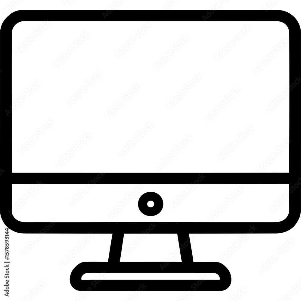 Fototapete desktop computer monitor outline icon vector