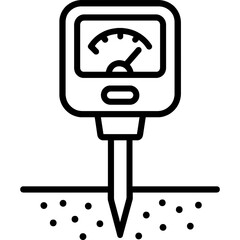 Soil ph meter outline icon vector
