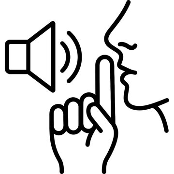 Quiet sound outline icon vector