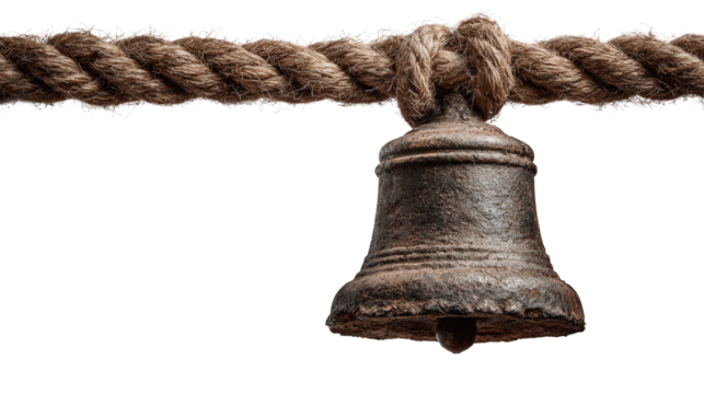 Trail bell to deter wildlife background isolated on a Transparent background, PNG file.