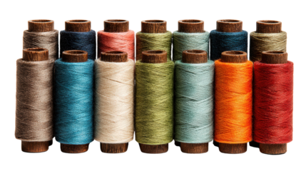 Travel sewing thread set background isolated on a Transparent background, PNG file.