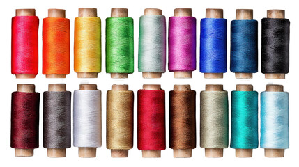 Travel sewing thread set background isolated on a Transparent background, PNG file.