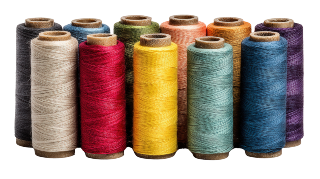 Travel sewing thread set background isolated on a Transparent background, PNG file.