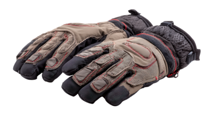Trekking gloves for cold weather background isolated on a Transparent background, PNG file.