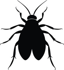  a flea insect silhouette vector