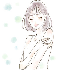 自分の時間を大切にするイメージの人物イラスト　手描き