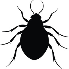 A flea insect silhouette vector illustration
