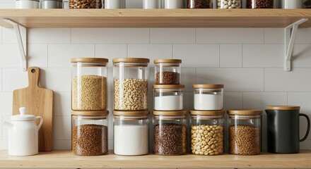 Organized food storage jars