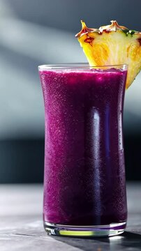 Chicha Morada Purple Corn Drink with Pineapple Garnish