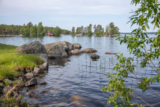 Schweden See Wasser H&auml;user Insel Natur