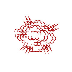Red Comic Explosion Outline