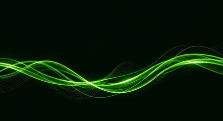Emerald Flow: Digital Lightwave Abstract