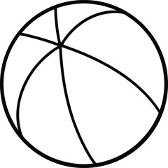 Minimalist icon of a colorful beach ball with segmented panels isolated on transparent background