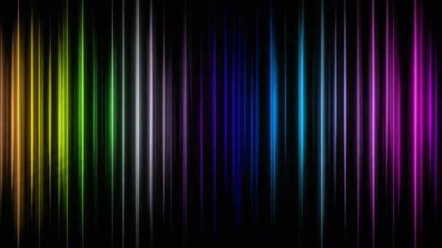 Colorful, vertical lines on black fade