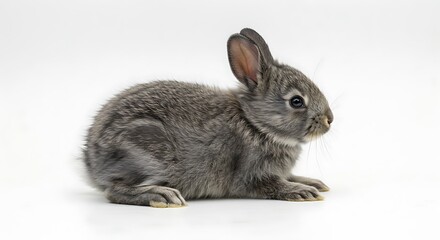 Obraz premium Grey Bunny: A Moment of Stillness