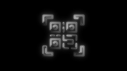 Abstract futuristic glowing neon pattern animation on black background for technology concept - Powered by Adobe