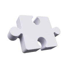 3D render of white puzzle icon.