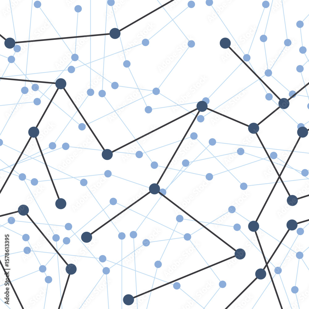 Poster concept of geometric mesh lines on white background. background blue technology line connect circle 