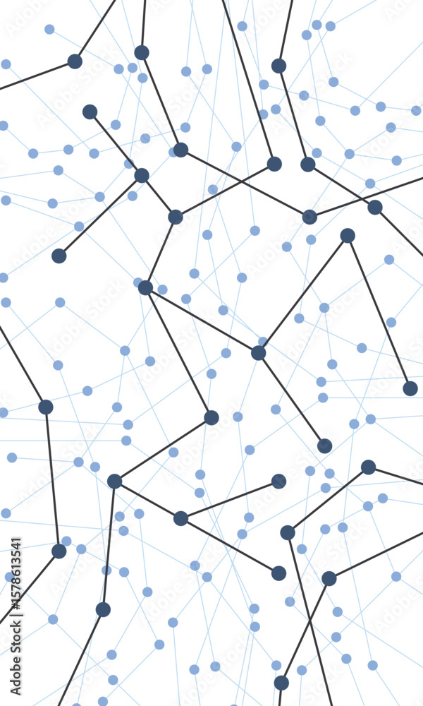 Poster concept of geometric mesh lines on white background. background blue technology line connect circle 