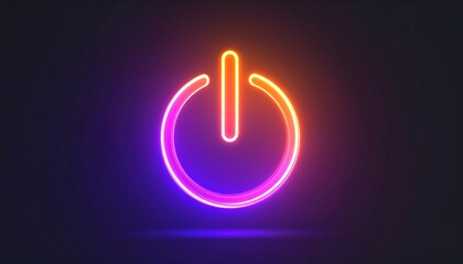 Neon power button graphic