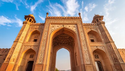 Obraz premium Ornate Gateway of Amber Fort Rajasthan India.