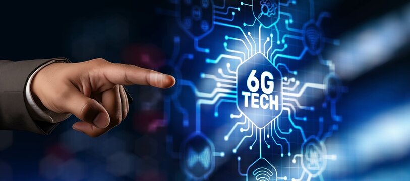 6G Network high-speed mobile Internet, new generation networks. Networking concept