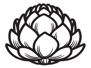 Artichoke Raw Vegetable Icon in Clean Design