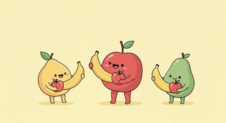 funny fruits cartoon